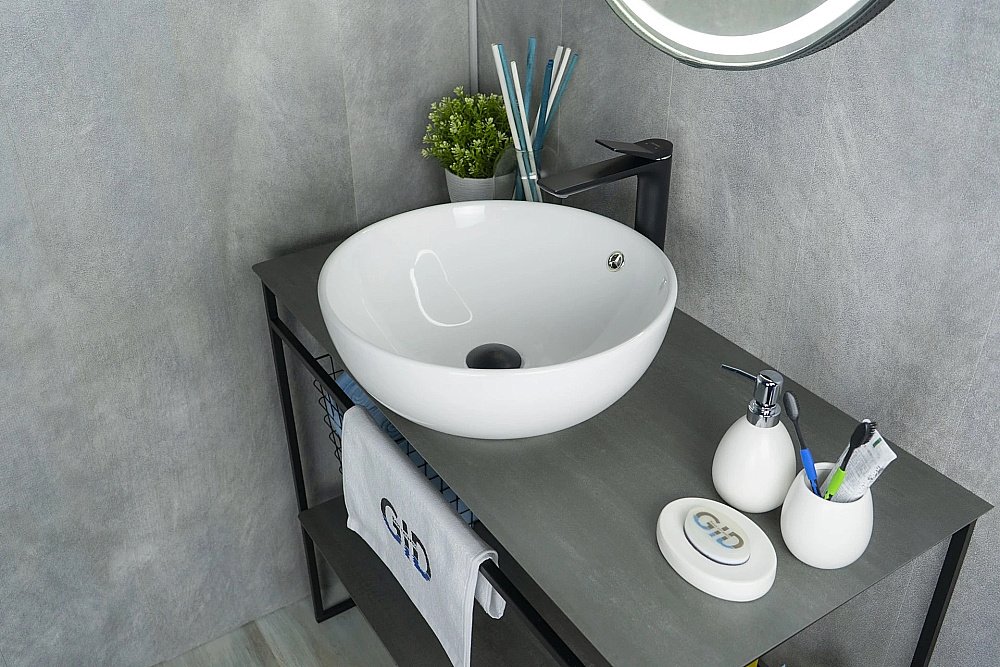 Раковина накладная Gid Esfera 43 N9003a 51103 белая купить в интернет-магазине Sanbest