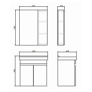 Зеркало со шкафом Comforty Тромсе 60 в ванную от интернет-магазине сантехники Sanbest