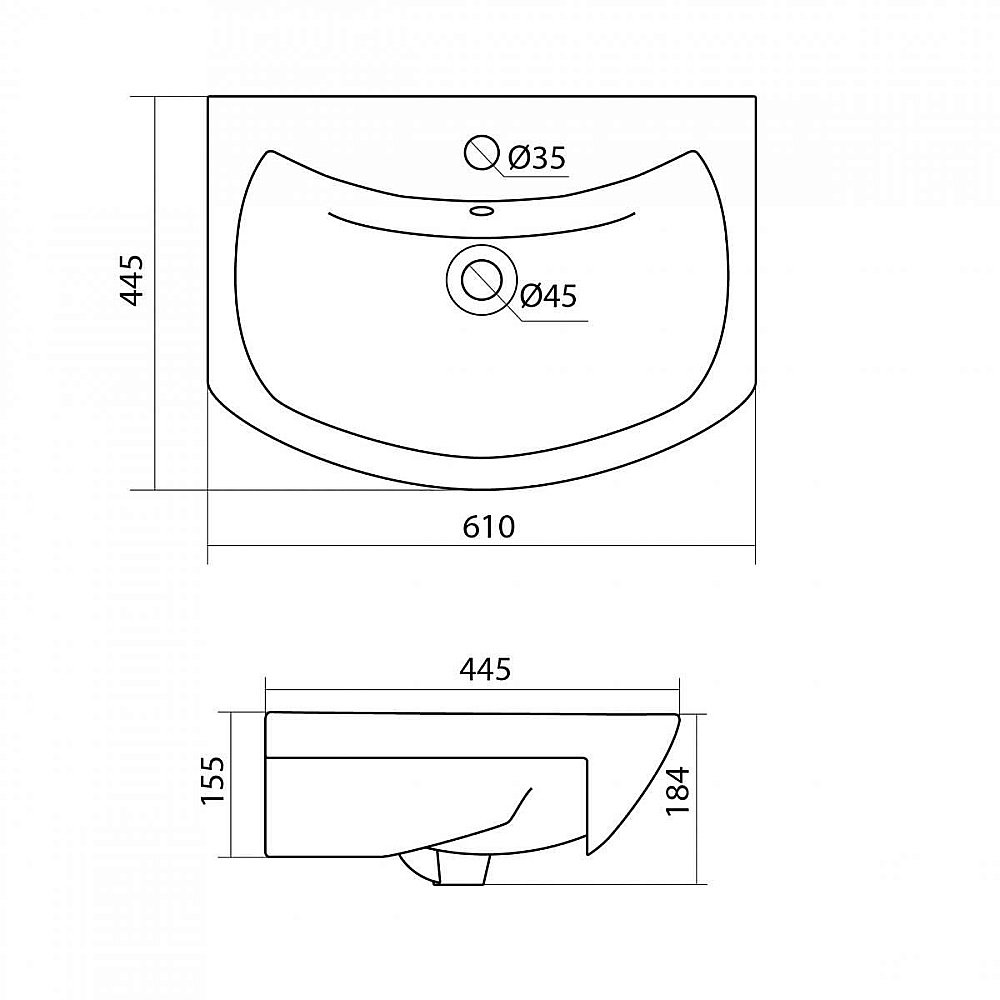 Раковина мебельная Santek Балтика 61 1.WH11.0.246 белая купить в интернет-магазине Sanbest