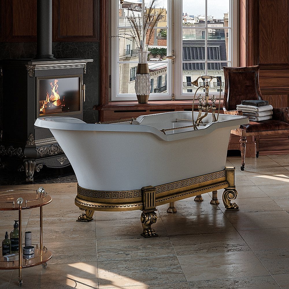 Ванна Migliore Impero Affusto 26341 180х87 белая,бронза купить в интернет-магазине Sanbest
