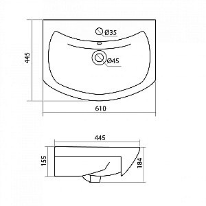 Раковина мебельная Santek Балтика 61 1.WH11.0.246 белая купить в интернет-магазине Sanbest