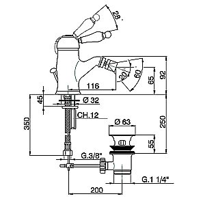 Смеситель для биде Cisal Arcana Empress EM00055027 купить в интернет-магазине сантехники Sanbest