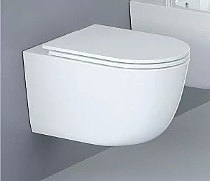 Унитаз подвесной Cezares CZR-38088-49-TH-TOR/SC белый, безободковый, с крышкой микролифт, слив Торнадо купить в интернет-магазине Sanbest