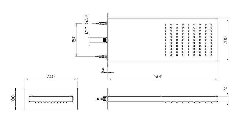 Верхний душ Bossini Manhattan I00570.030 хром купить в интернет-магазине сантехники Sanbest