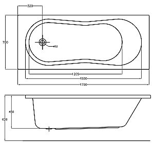 Ванна акриловая Cersanit NIKE 63347 170x70 купить в интернет-магазине Sanbest