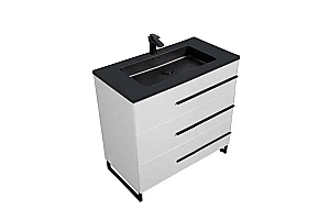 Тумба с раковиной Parly Bella T75 напольная белая глянцевая для ванной в интернет-магазине Sanbest