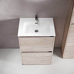 Тумба с раковиной Sancos Libra Floor 60 LB60FEG дуб галифакс натуральный для ванной в интернет-магазине Sanbest