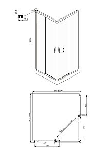 Душевой уголок Ambassador Queen 11011105 100x100 стекло прозрачное/профиль хром купить в интернет-магазине Sanbest