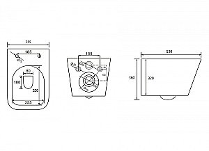 Унитаз подвесной ABBER Rechteck AC1201 с крышкой микролифт, безободковый, купить в интернет-магазине Sanbest