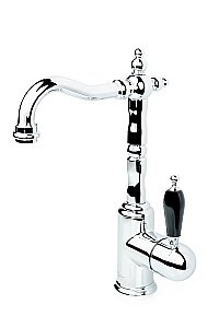 Смеситель для раковины Boheme Tradizionale Chromo 262-BLC хром/ручка черная керамика купить в интернет-магазине сантехники Sanbest