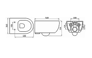Унитаз подвесной с инсталляцией BERGES NOVUM 043303 безободковый, белый/кнопка черная Soft Touch купить в интернет-магазине Sanbest