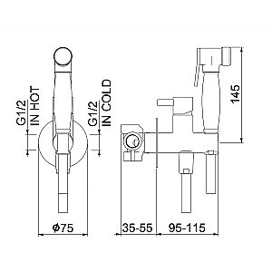 Гигиенический душ Webert Elio EL870301345 никель купить в интернет-магазине сантехники Sanbest