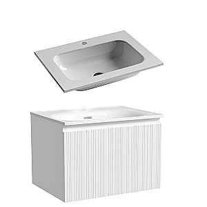 Тумба с раковиной Sancos CODE CD60W/CN7011 60 белая для ванной в интернет-магазине Sanbest