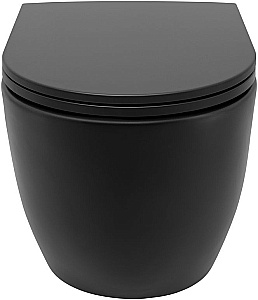Унитаз приставной Allen Brau Reality 4.32004.31 черный матовый, безободковый, с крышкой микролифт купить в интернет-магазине Sanbest