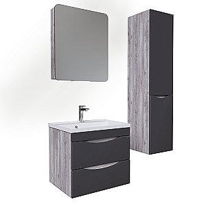 Тумба с раковиной подвесная Grossman ТАЛИС 106008 60 Бетон пайн/серая для ванной в интернет-магазине Sanbest