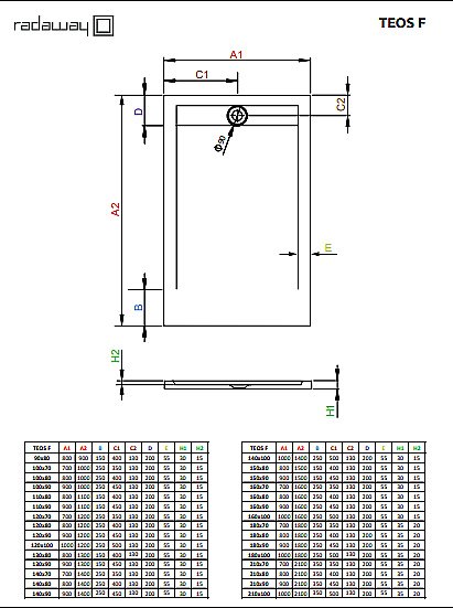 Душевой поддон Radaway Teos F 100x80 HTF10080-74 цемент купить в интернет-магазине Sanbest