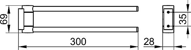 Полотенцедержатель KEUCO PLAN 14919370000 черный матовый купить в интернет-магазине сантехники Sanbest