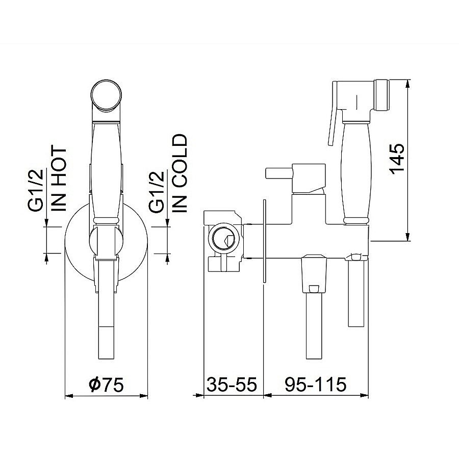 Гигиенический душ Webert Elio EL870301345 никель купить в интернет-магазине сантехники Sanbest