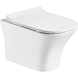 Унитаз подвесной Orange CI02-100W+APB100 безободковый, с крышкой микролифт, с инсталляцией, белый/кнопка хром купить в интернет-магазине Sanbest