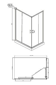 Душевой уголок Ambassador Kingston 14011101 80x120 стекло прозрачное/профиль хром купить в интернет-магазине Sanbest