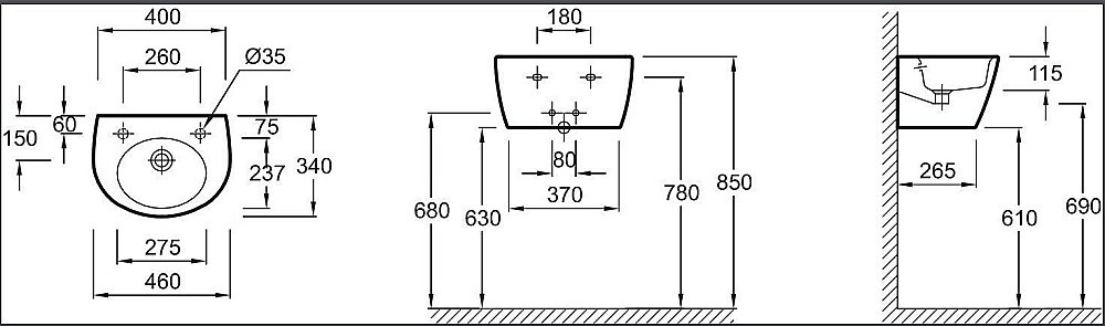 Раковина Jacob Delafon OVE 46 E1567-00 белая купить в интернет-магазине Sanbest