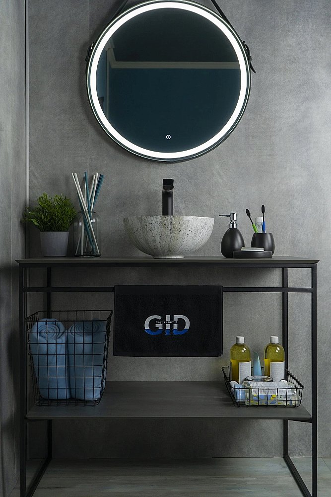 Раковина накладная Gid Esfera 32 Mnc487 54435 белая мрамор купить в интернет-магазине Sanbest