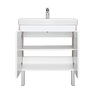 Тумба с раковиной Акватон Сканди Сканди Doors 80 белая/дуб верона для ванной в интернет-магазине Sanbest