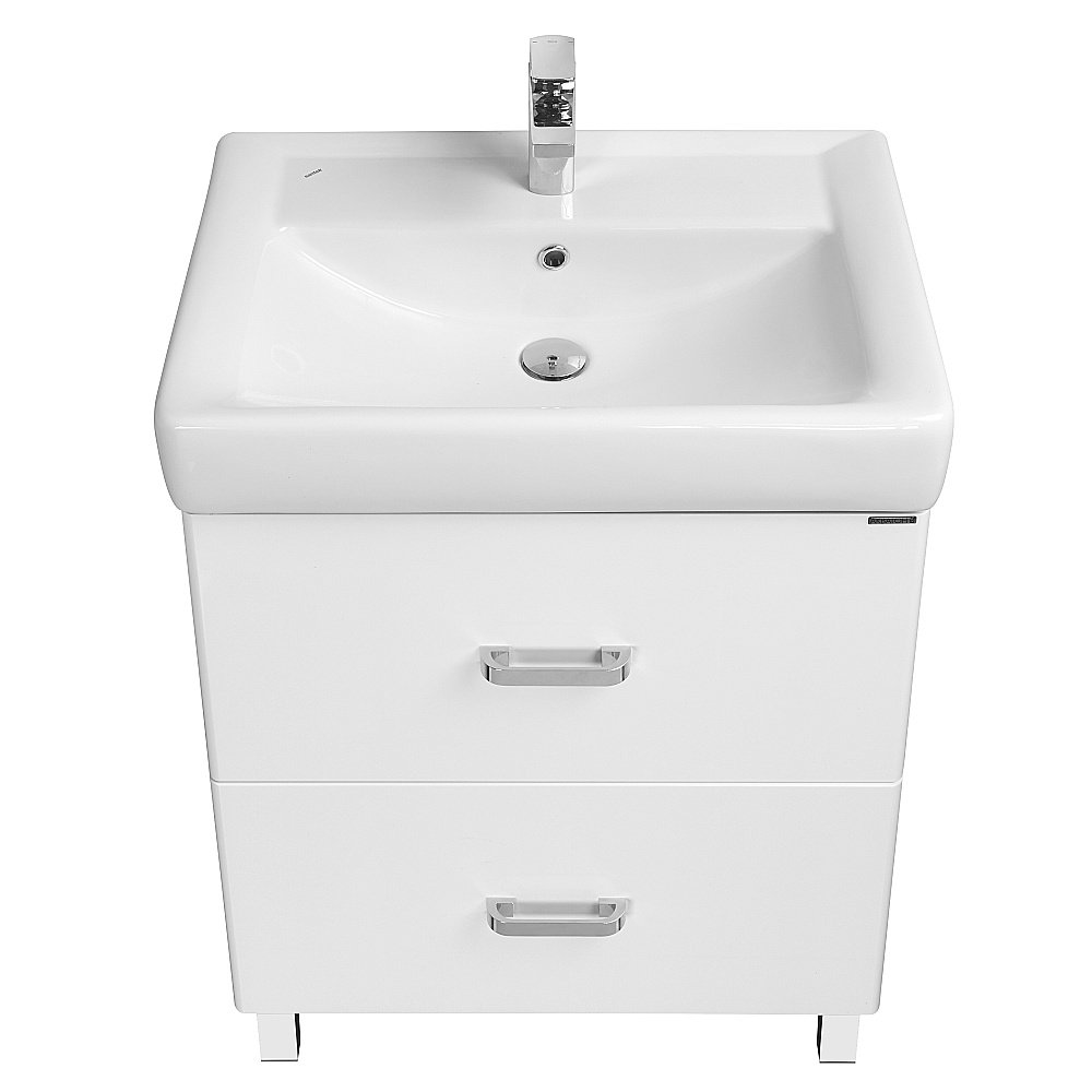Тумба с раковиной Акватон Америна 60 Н белая глянцевая для ванной в интернет-магазине Sanbest