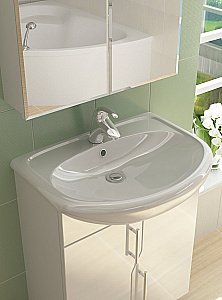 Тумба с раковиной Vigo Grand 600 белая для ванной в интернет-магазине Sanbest