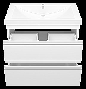 Тумба с раковиной Misty Ингрид - 75 П-Инг-01075-011П2Я белая для ванной в интернет-магазине Sanbest