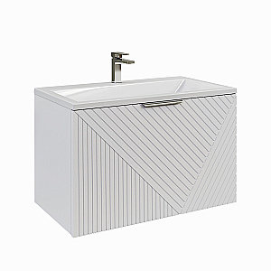 Тумба с раковиной подвесная Grossman БЛИСС 60 с 1 ящ, белая матовая для ванной в интернет-магазине Sanbest