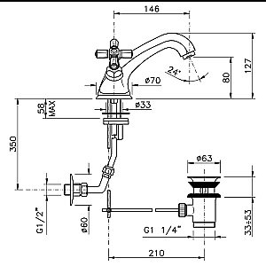 Смеситель для раковины Nicolazzi Teide Four 1932BZ45 бронза купить в интернет-магазине сантехники Sanbest