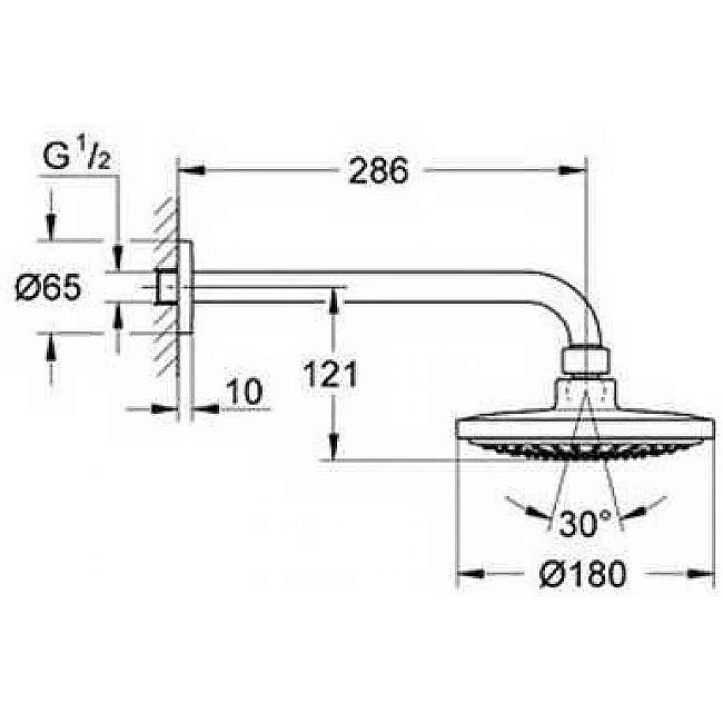 Душевая система Grohe Eurosmart 124440 хром купить в интернет-магазине сантехники Sanbest