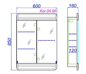 Зеркальный шкаф AQWELLA Корсика 60 купить в интернет-магазине сантехники Sanbest