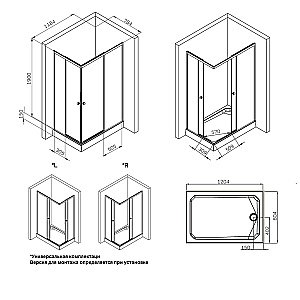 Душевой уголок AM.PM X-Joy Square Slide W94G-403-12080-MТ 120х80 стекло прозрачное/профиль матовый хром купить в интернет-магазине Sanbest