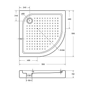 Душевой поддон BelBagno TRAY-BB-R-95-550-15-W 95х95 белый купить в интернет-магазине Sanbest