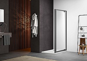 Душевой уголок Aquatek Ария 100х100 стекло прозрачное/профиль оружейная сталь купить в интернет-магазине Sanbest