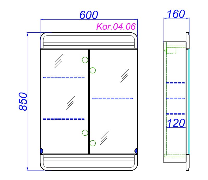 Зеркальный шкаф AQWELLA Корсика 60 купить в интернет-магазине сантехники Sanbest