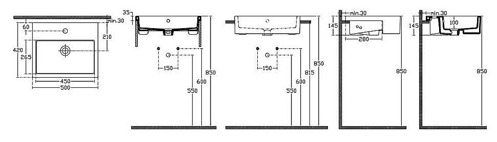 Раковина ISVEA Purita 50 10PL52050SV белая купить в интернет-магазине Sanbest