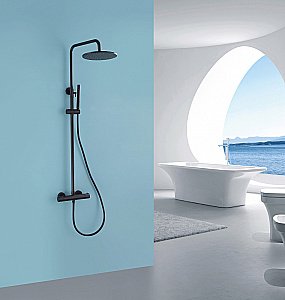 Душевая система Abber WASSER KREIS AF8160B черная матовая купить в интернет-магазине сантехники Sanbest