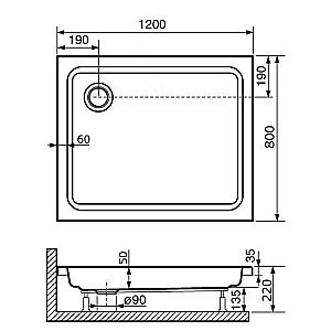 Душевой поддон RGW Acryl STYLE PR 16180282-11 80x120 белый купить в интернет-магазине Sanbest