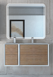 Тумба с раковиной Cezares BELLAGIO 100 с ящиками/Rovere Tabacco для ванной в интернет-магазине Sanbest