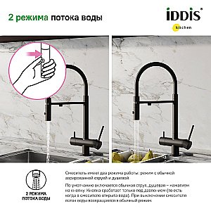 Смеситель для кухни Iddis Ace ACEBLFFi05 черный матовый купить в интернет-магазине сантехники Sanbest