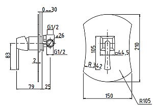 Смеситель скрытого монтажа Migliore Opera ML.OPR-6030 хром купить в интернет-магазине сантехники Sanbest