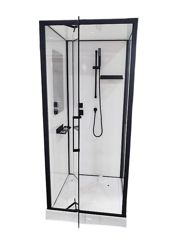 Душевая кабина Esbano EST-RASPA-128 120х80 стекло прозрачное/профиль черный купить в интернет-магазине Sanbest