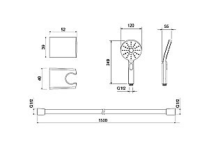 Душевой гарнитур Aquatek Оберон AQ2033CR хром купить в интернет-магазине сантехники Sanbest
