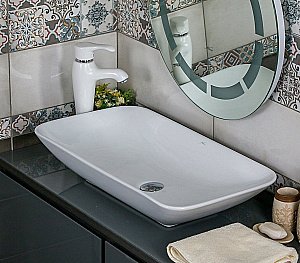 Раковина Melana E408 E408-805 белая купить в интернет-магазине Sanbest