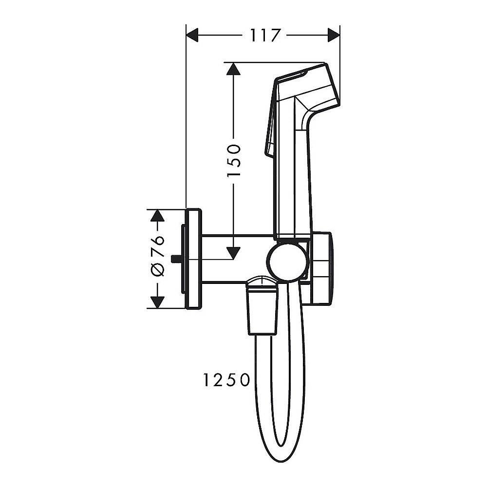 Гигиенический душ Hansgrohe EcoSmart 29232340 шлифованный черный хром купить в интернет-магазине сантехники Sanbest