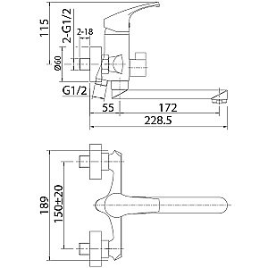 Смеситель для ванны Milardo Sterm STESB02M02 хром купить в интернет-магазине сантехники Sanbest