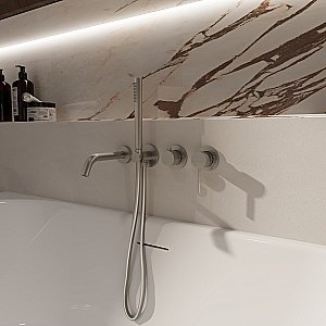 Смеситель для ванны Vincea Groove VBTW-4G1BN брашированный никель купить в интернет-магазине сантехники Sanbest